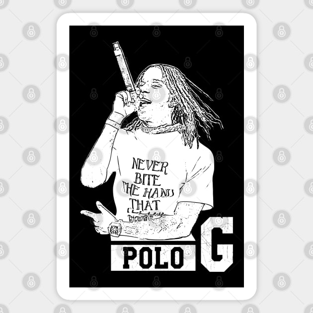 Polo G // Rapper // White retro Magnet by Degiab